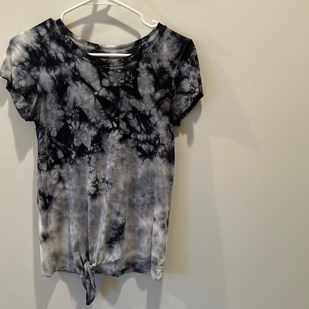 Black and grey tie dye shirt